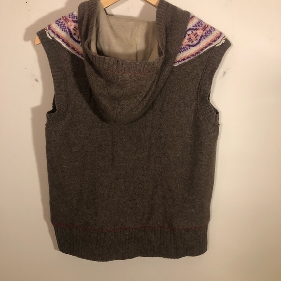 Free People Lambswool Fair Isle Hooded Vest S - Picture 7 of 7